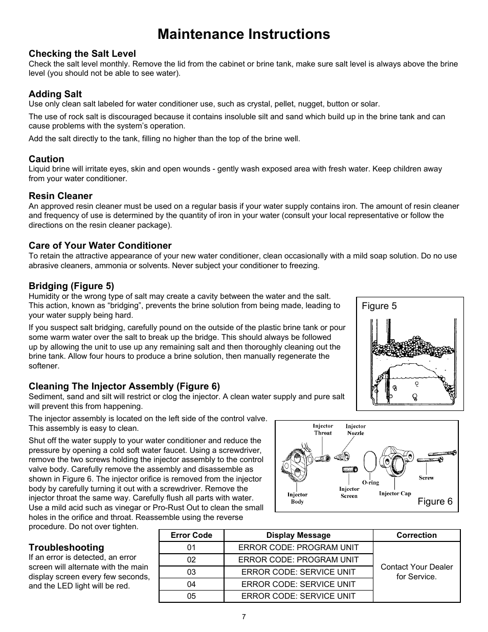 Maintenance instructions | Hydrotech 6700 XTR Upflow Valve Water Softener User Manual | Page 9 / 12
