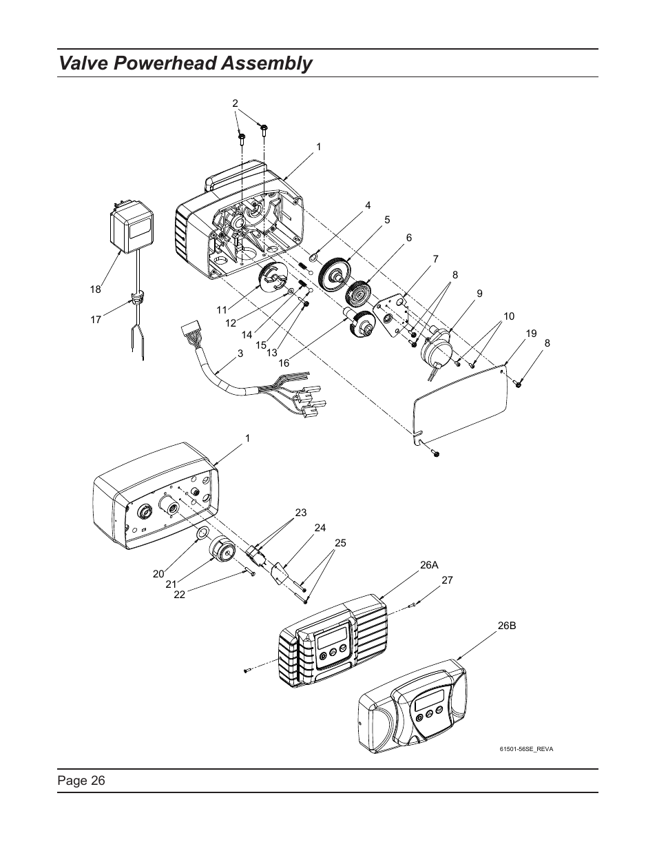 Valve powerhead assembly, Page 26 | Hydrotech 5600 SXT Downflow Service Manual User Manual | Page 26 / 48
