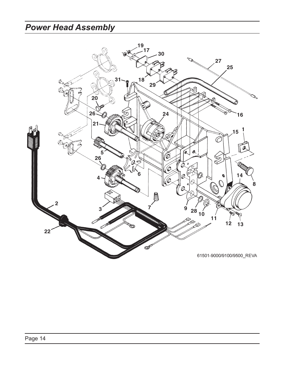 Power head assembly | Hydrotech 9500 Commercial TMI Water Softener User Manual | Page 14 / 52