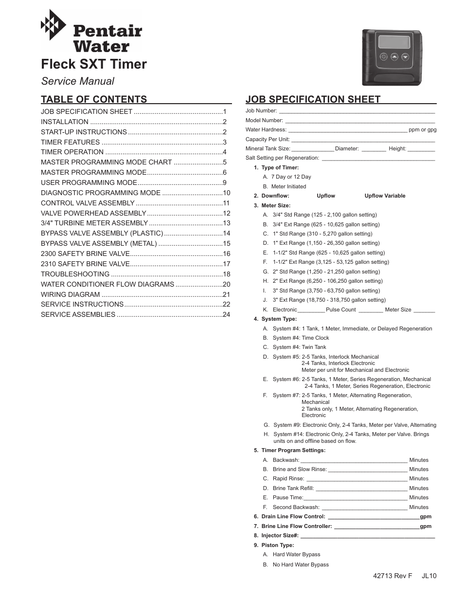 Hydrotech SXT Timer User Manual | 24 pages