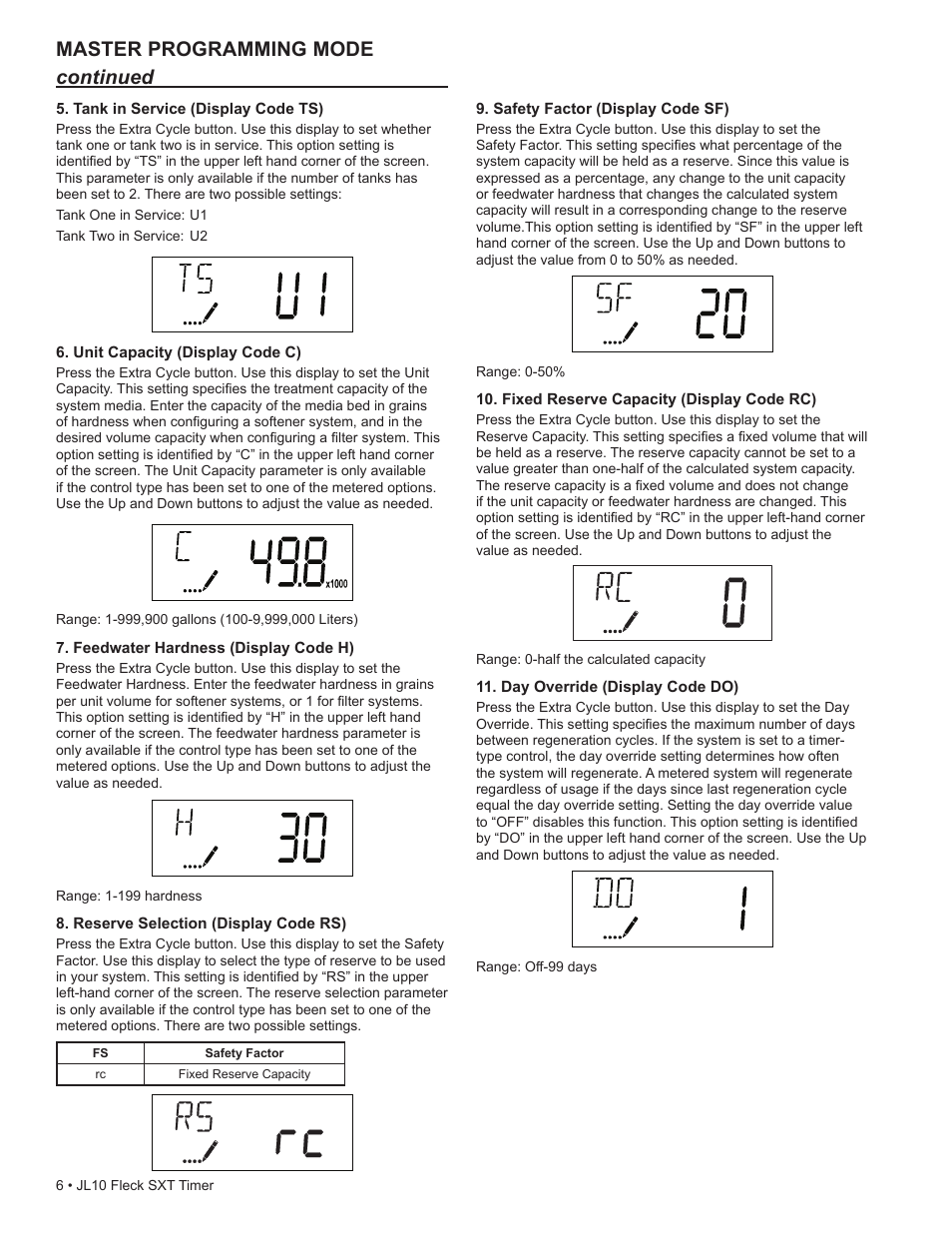 Master programming mode continued | Hydrotech SXT Timer User Manual | Page 6 / 24