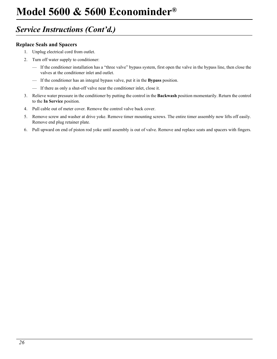 Service instructions (cont’d.) | Hydrotech 5600 Econominder Service Manual User Manual | Page 26 / 36