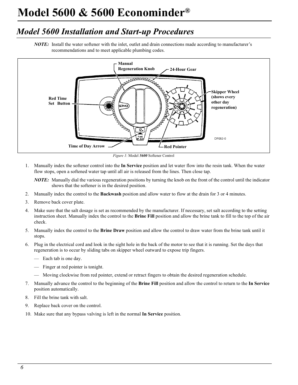 Model 5600 installation and start-up procedures | Hydrotech 5600 Econominder Service Manual User Manual | Page 6 / 36