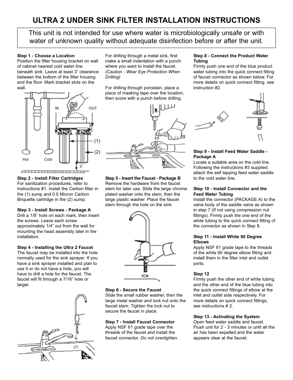 Hydrotech Aqua Flo Ultra 2 Under Sink Filter System User Manual | Page 2 / 4