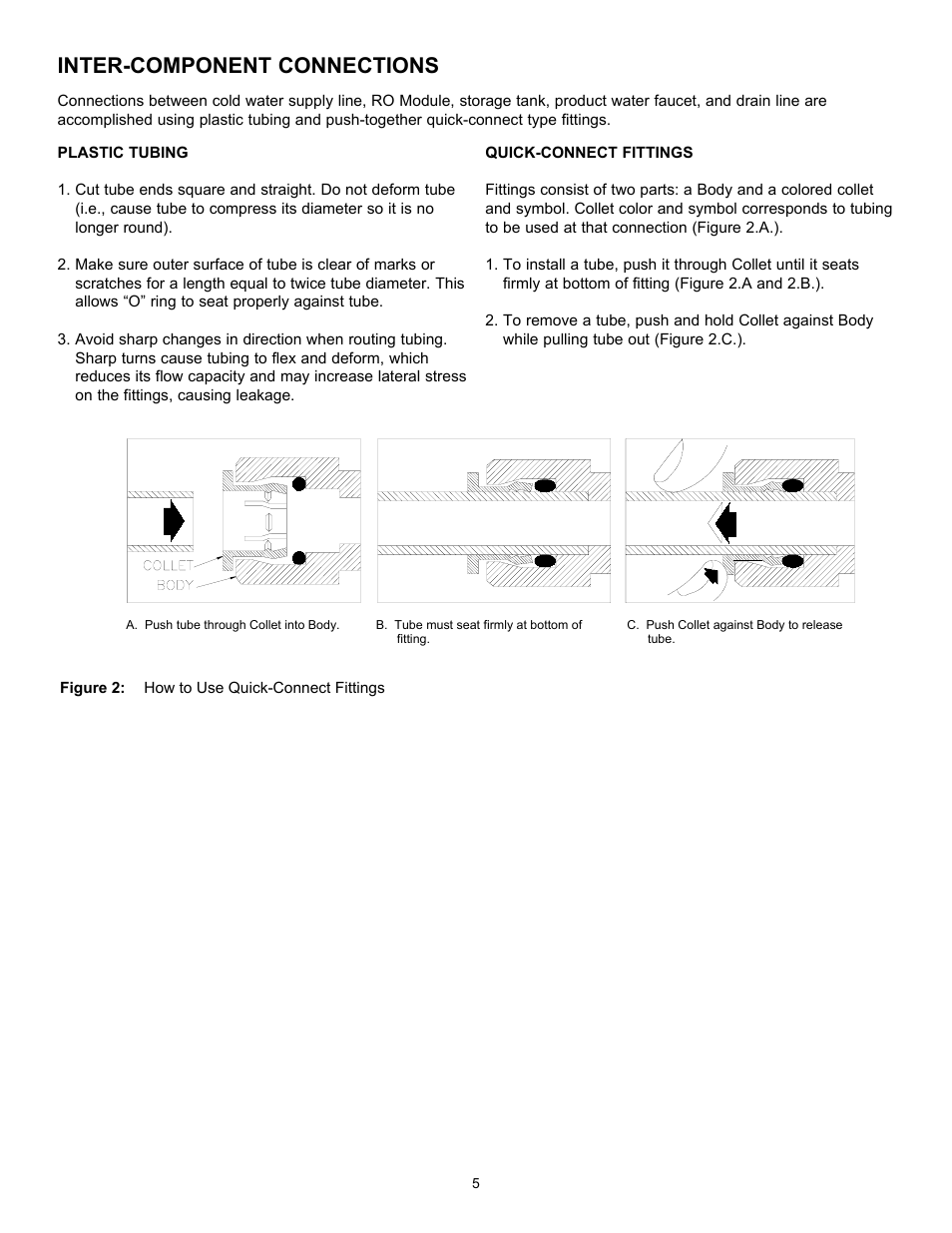 Inter-component connections | Hydrotech Reverse Osmosis Drinking Water System c_w Booster Pump and Inlet Solenoid User Manual | Page 7 / 24