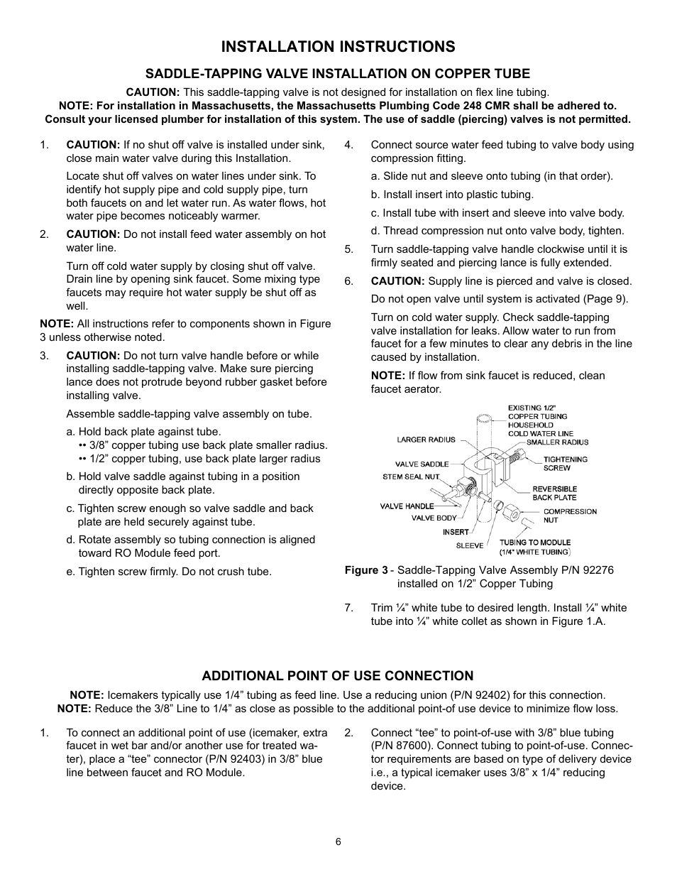 Installation instructions | Hydrotech Reverse Osmosis Drinking Water System c_w Booster Pump and Inlet Solenoid User Manual | Page 8 / 24