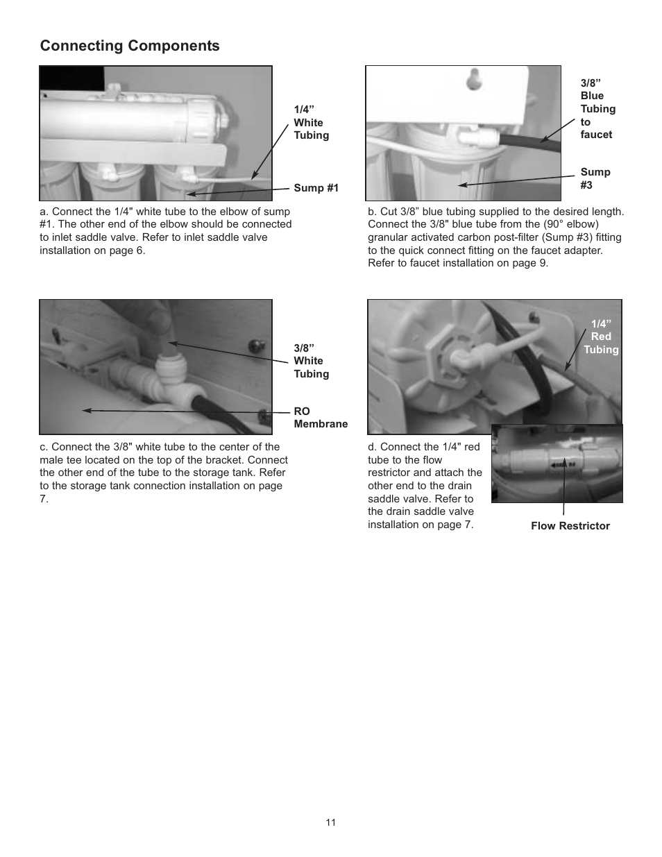 Connecting components | Hydrotech Reverse Osmosis Drinking Water System User Manual | Page 13 / 24