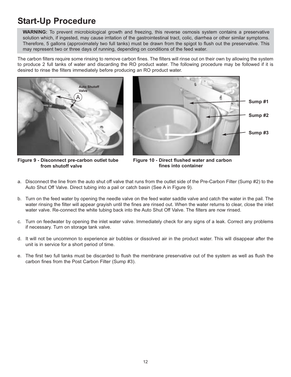 Start-up procedure | Hydrotech Reverse Osmosis Drinking Water System User Manual | Page 14 / 24