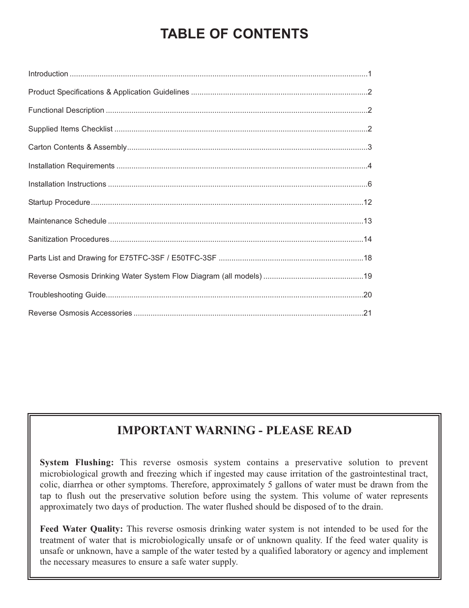 Hydrotech Reverse Osmosis Drinking Water System User Manual | Page 2 / 24