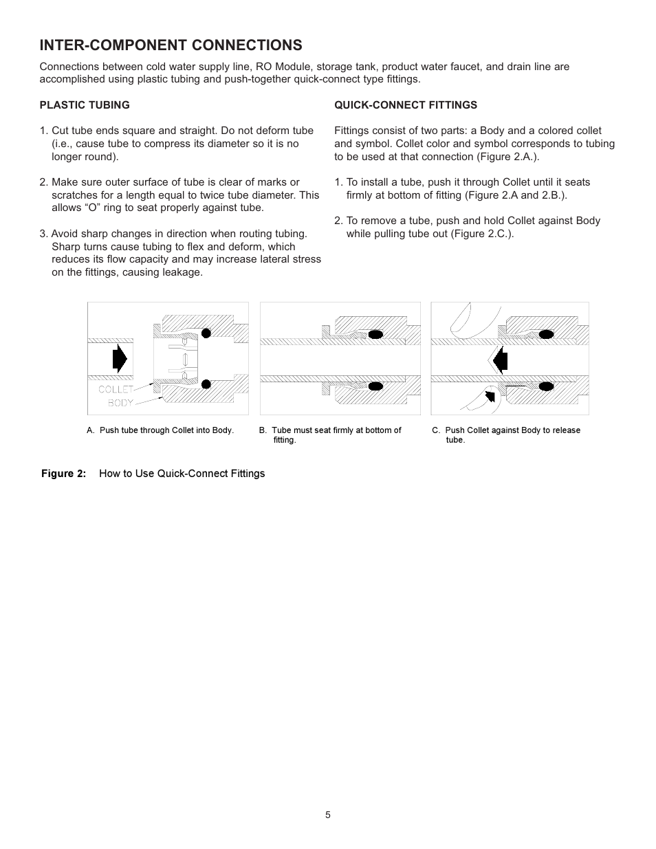 Inter-component connections | Hydrotech Reverse Osmosis Drinking Water System User Manual | Page 7 / 24