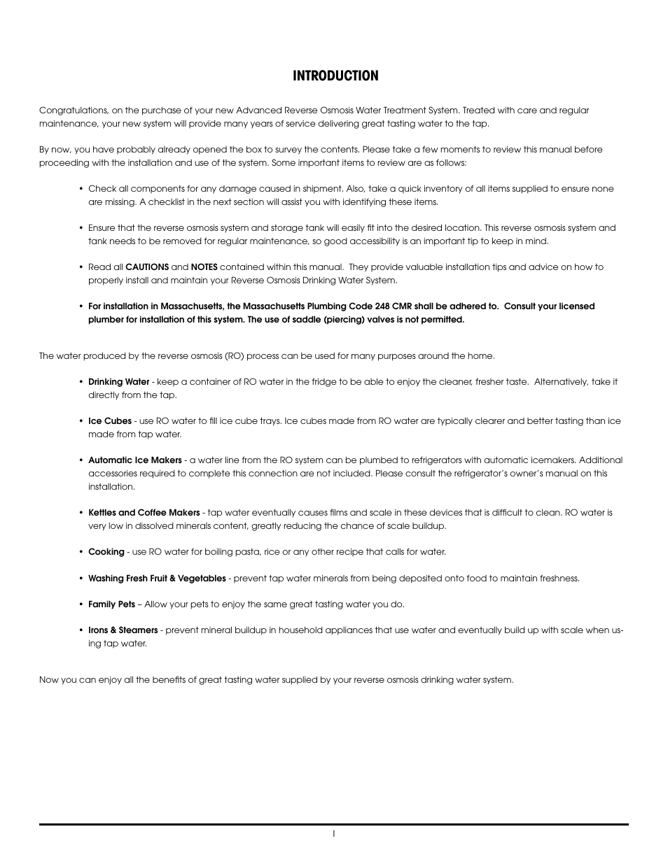 Introduction | Hydrotech 1240 Series ADVANCED REVERSE OSMOSIS WATER TREATMENT SYSTEMS User Manual | Page 3 / 20