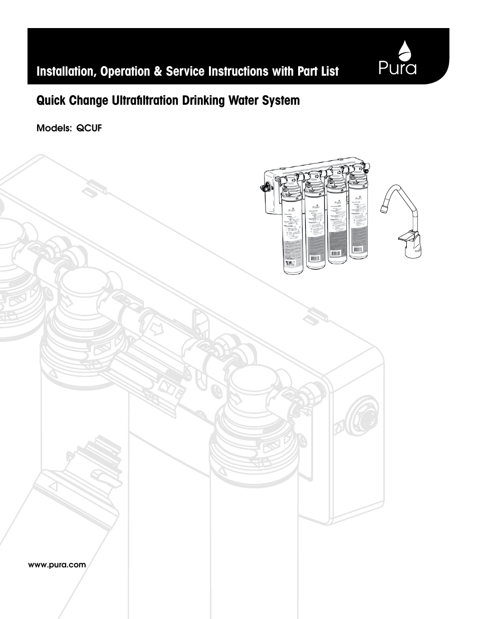 Hydrotech PURA QCUF Quick Change Ultrafiltration Drinking Water System User Manual | 24 pages