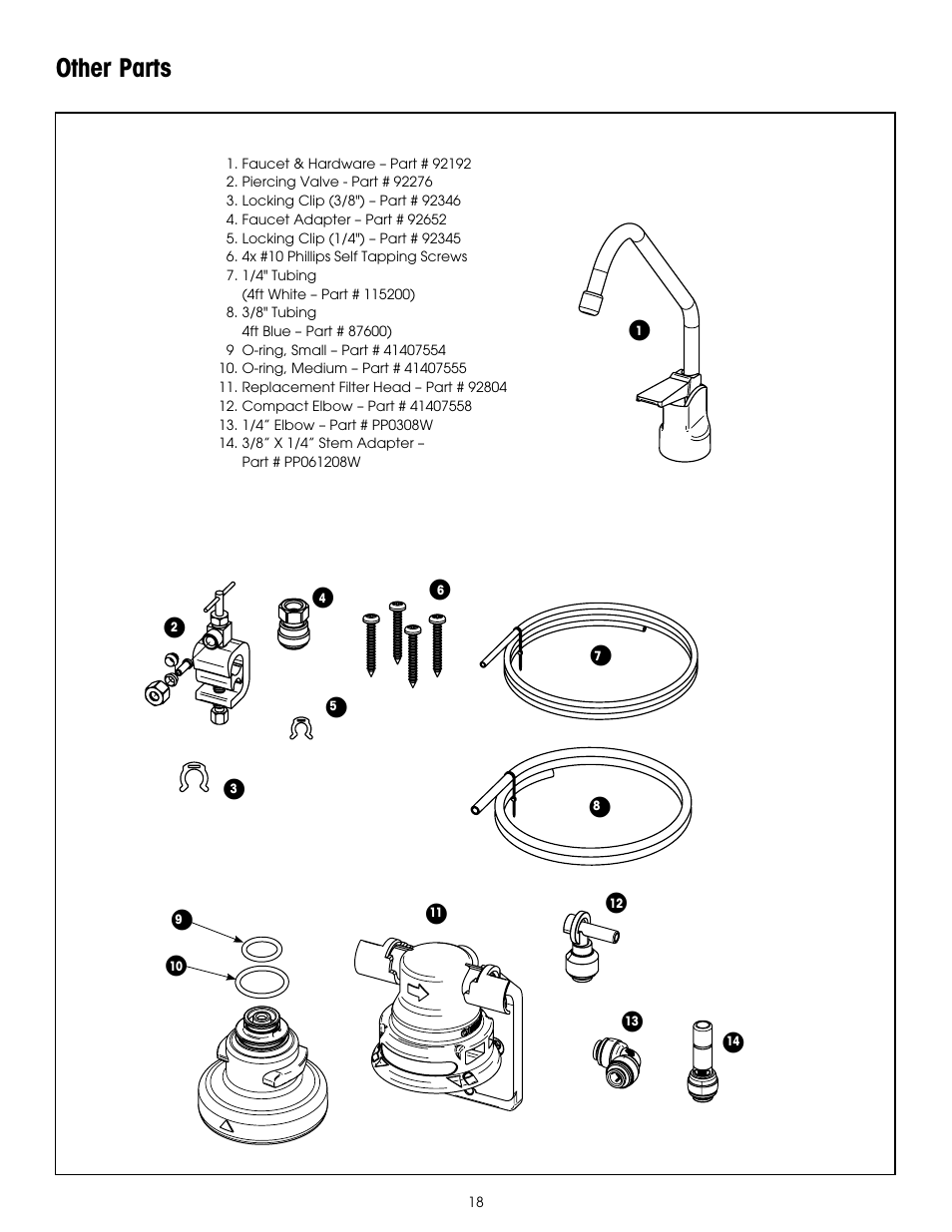 Other parts | Hydrotech PURA QCUF Quick Change Ultrafiltration Drinking Water System User Manual | Page 20 / 24