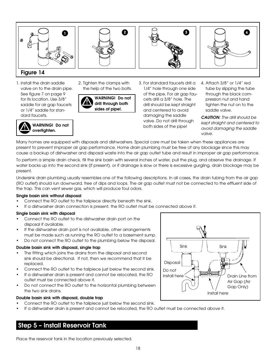 Step 5 – install reservoir tank | Hydrotech PURA QCRO Series Quick Change Reverse Osmosis Drinking Water System User Manual | Page 20 / 32