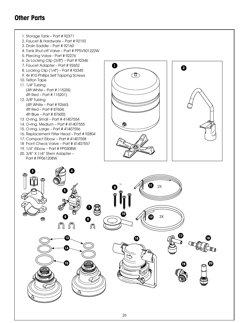 Other parts | Hydrotech PURA QCRO Series Quick Change Reverse Osmosis Drinking Water System User Manual | Page 28 / 32