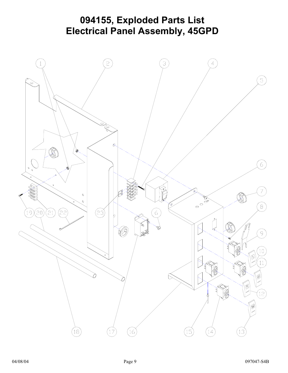 Hydrotech Precision-PWS 45-75, AED-2 & APK-4 SERIES 0004 0002 0001 REPLACEMENT PARTS MANUAL User Manual | Page 9 / 28