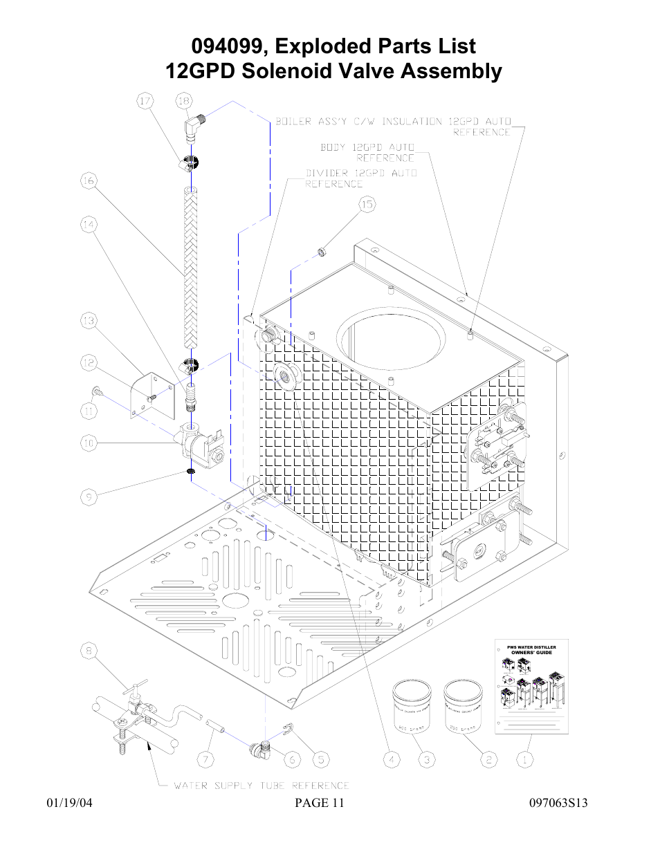 Hydrotech Precision-PWS 12-20(120_240VAC), AED-1(120_240VAC), APK-1(120_240VAC) REPLACEMENT PARTS MANUAL User Manual | Page 11 / 24