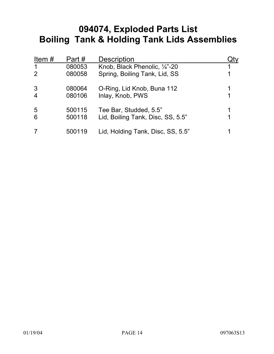 Hydrotech Precision-PWS 12-20(120_240VAC), AED-1(120_240VAC), APK-1(120_240VAC) REPLACEMENT PARTS MANUAL User Manual | Page 14 / 24