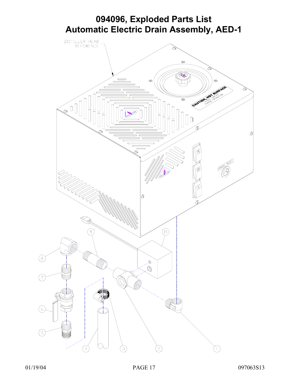 Hydrotech Precision-PWS 12-20(120_240VAC), AED-1(120_240VAC), APK-1(120_240VAC) REPLACEMENT PARTS MANUAL User Manual | Page 17 / 24