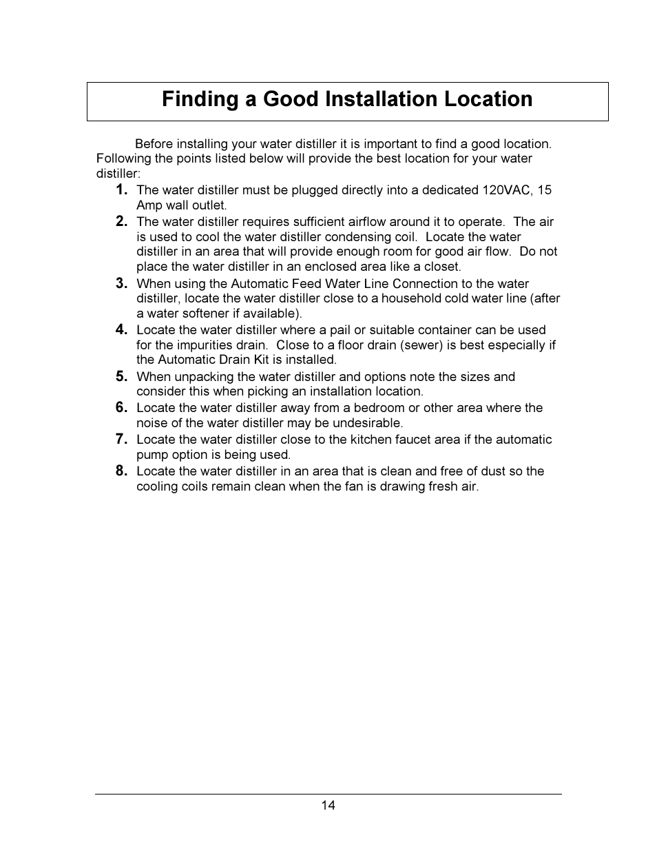 Finding a good installation location | Hydrotech Precision-PWS 12-12 OWNERS GUIDE User Manual | Page 14 / 66