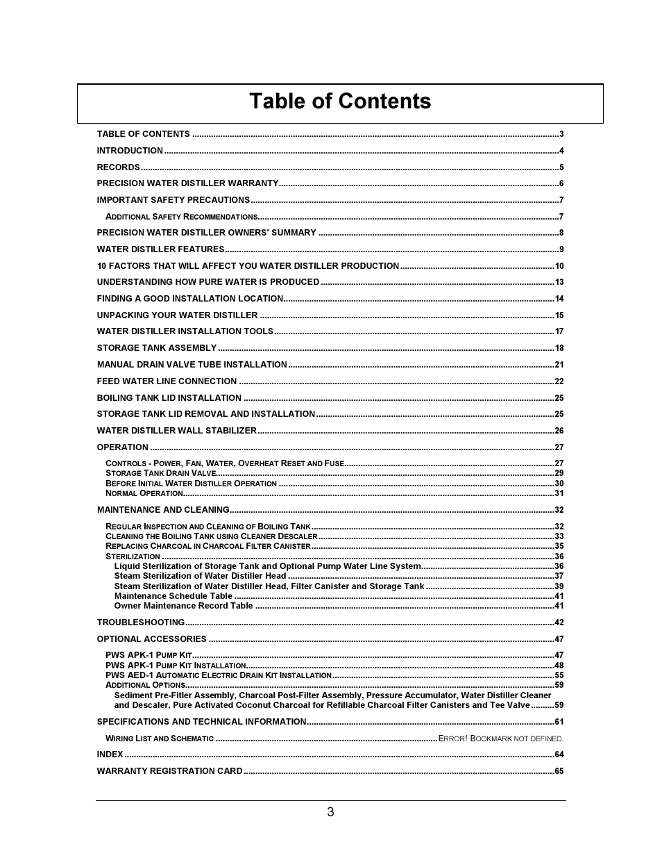 Hydrotech Precision-PWS 12-12 OWNERS GUIDE User Manual | Page 3 / 66