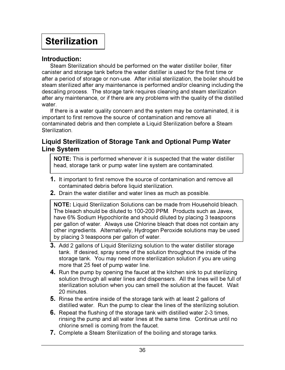 Sterilization | Hydrotech Precision-PWS 12-12 OWNERS GUIDE User Manual | Page 36 / 66