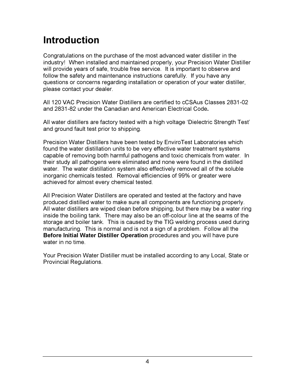 Introduction | Hydrotech Precision-PWS 12-12 OWNERS GUIDE User Manual | Page 4 / 66