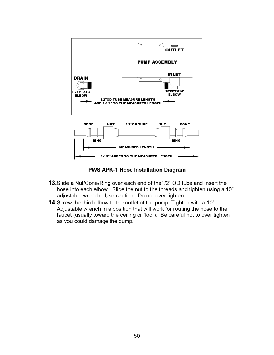 50 pws apk-1 hose installation diagram | Hydrotech Precision-PWS 12-12 OWNERS GUIDE User Manual | Page 50 / 66