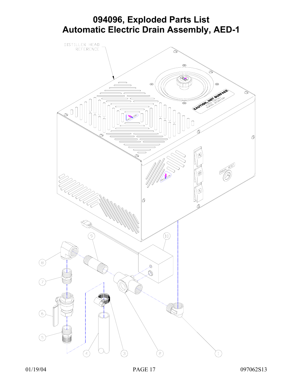 Hydrotech Precision-PWS 12-12(120_240VAC), AED-1(120_240VAC), APK-1(120_240VAC) REPLACEMENT PARTS MANUAL User Manual | Page 17 / 24