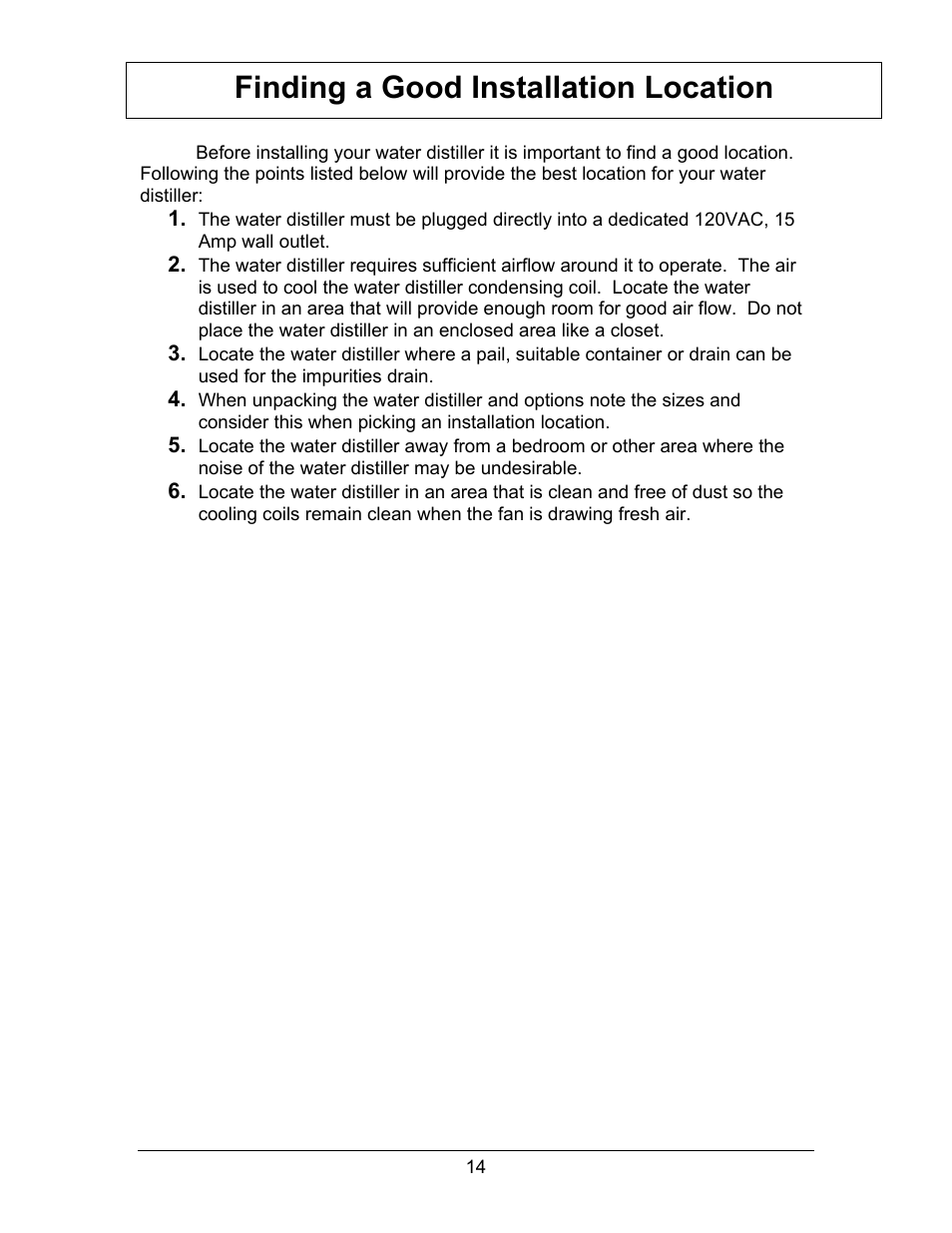 Finding a good installation location | Hydrotech Precision-PWS 8-M_8-MST OWNERS GUIDE User Manual | Page 14 / 45