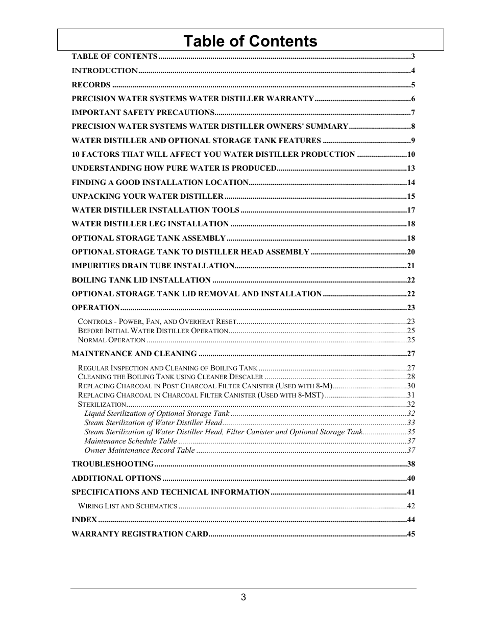 Hydrotech Precision-PWS 8-M_8-MST OWNERS GUIDE User Manual | Page 3 / 45