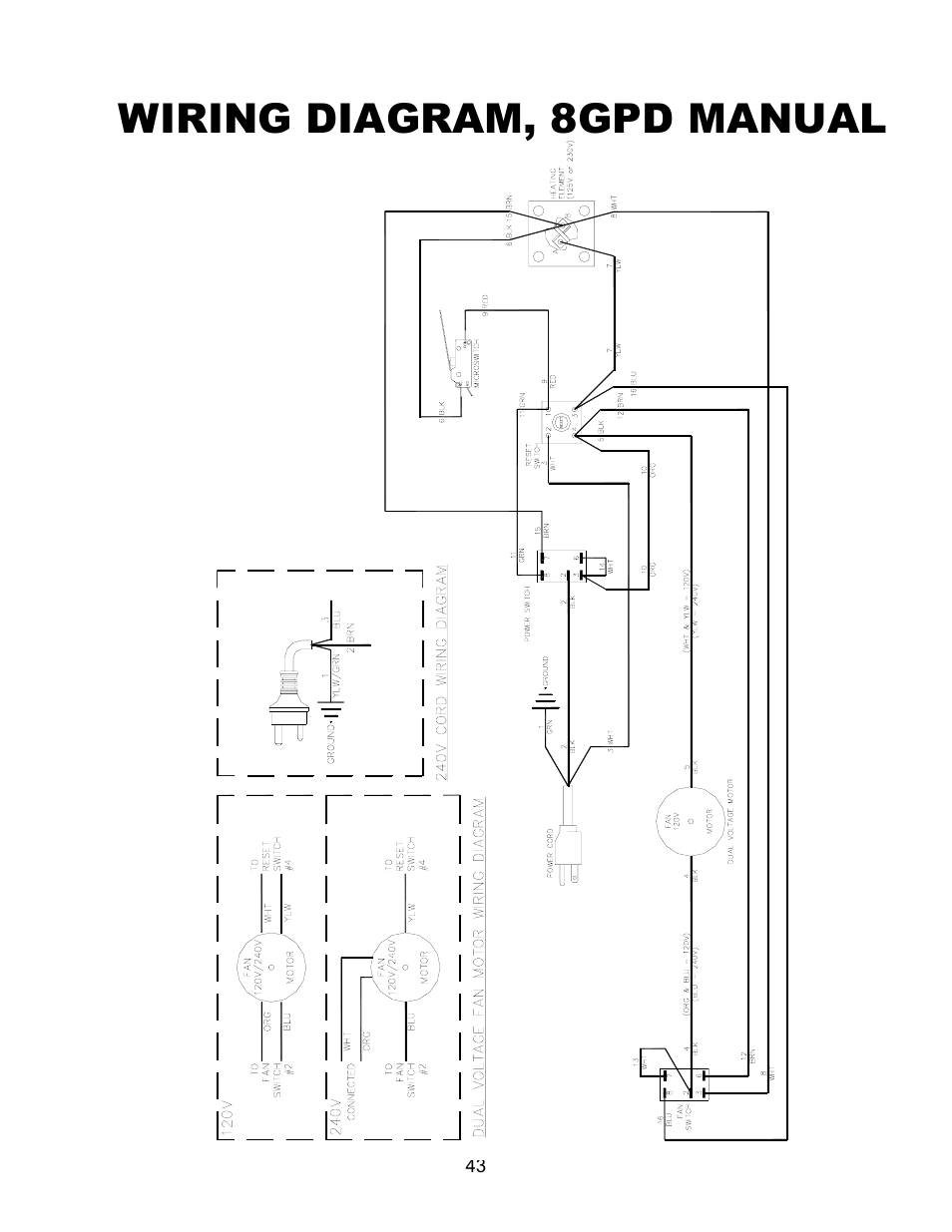 Wiring diagram, 8gpd manual | Hydrotech Precision-PWS 8-M_8-MST OWNERS GUIDE User Manual | Page 43 / 45