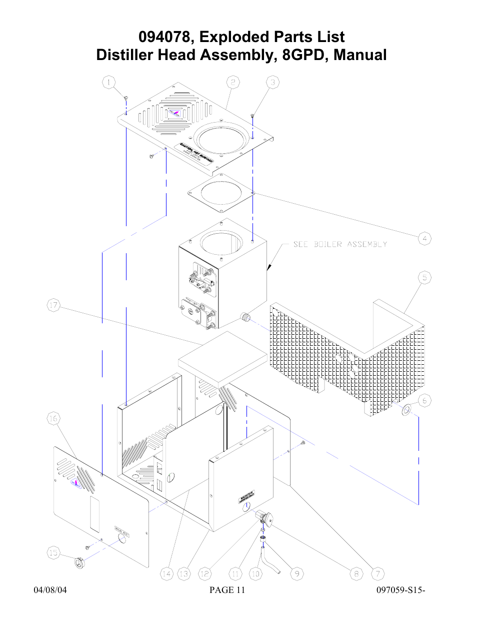 Hydrotech Precision-PWS 8-M(120_240VAC), PWS 8-MST REPLACEMENT PARTS MANUAL User Manual | Page 11 / 18