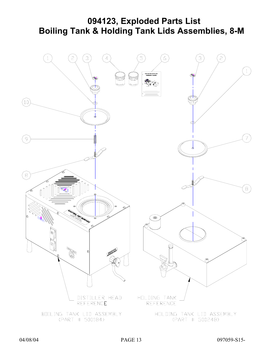 Hydrotech Precision-PWS 8-M(120_240VAC), PWS 8-MST REPLACEMENT PARTS MANUAL User Manual | Page 13 / 18