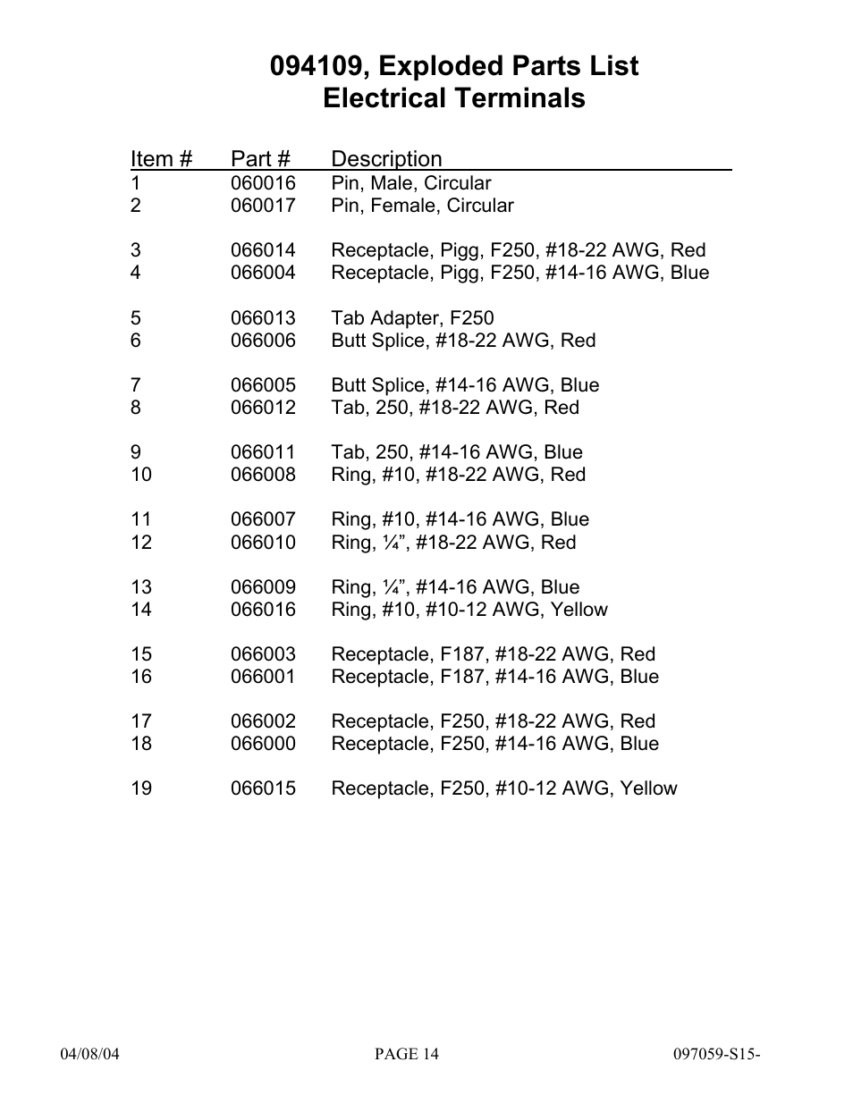 Hydrotech Precision-PWS 8-M(120_240VAC), PWS 8-MST REPLACEMENT PARTS MANUAL User Manual | Page 14 / 18