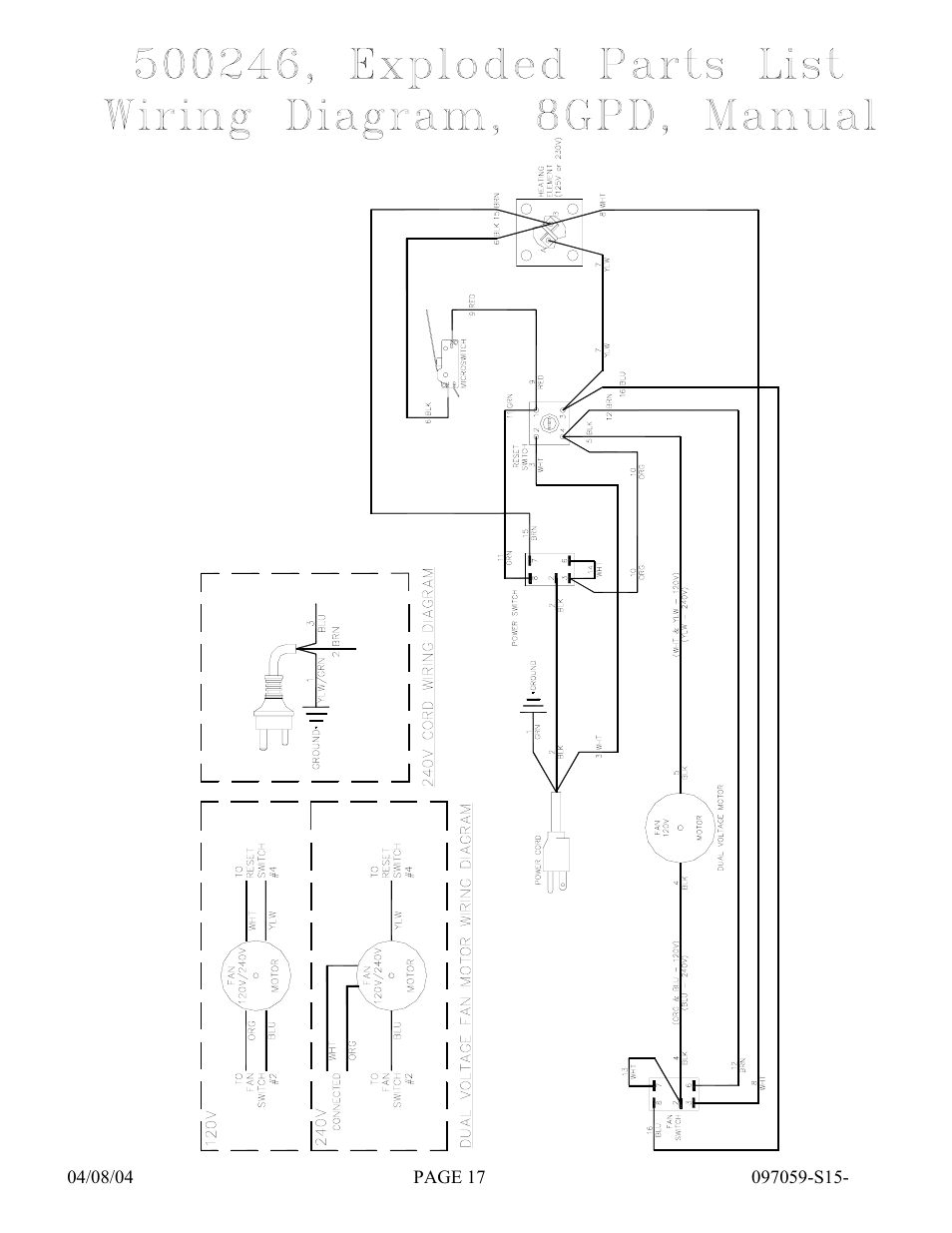 Hydrotech Precision-PWS 8-M(120_240VAC), PWS 8-MST REPLACEMENT PARTS MANUAL User Manual | Page 17 / 18
