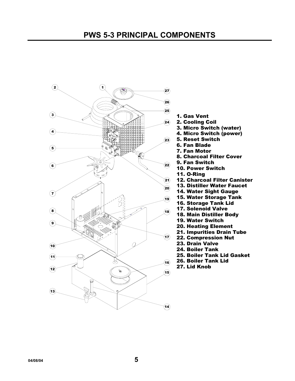 Pws 5-3 principal components | Hydrotech Precision-PWS 5-3 OWNERS GUIDE User Manual | Page 5 / 13