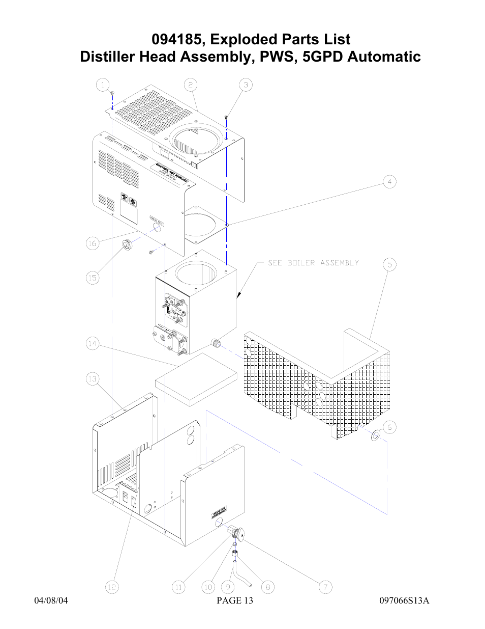 Hydrotech Precision-PWS 5-3(120_240VAC) REPLACEMENT PARTS MANUAL User Manual | Page 13 / 20
