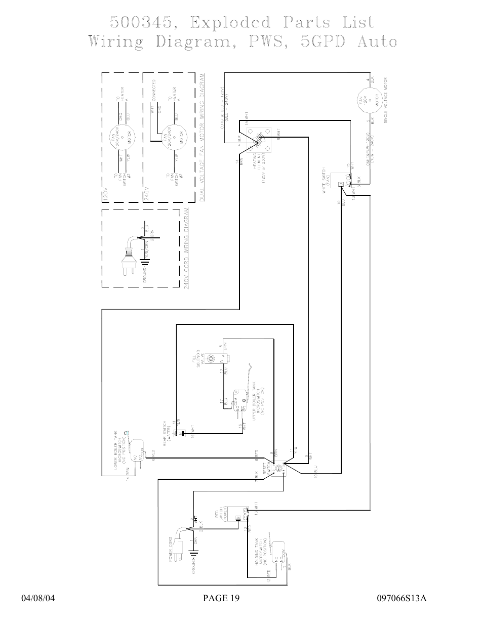 Hydrotech Precision-PWS 5-3(120_240VAC) REPLACEMENT PARTS MANUAL User Manual | Page 19 / 20
