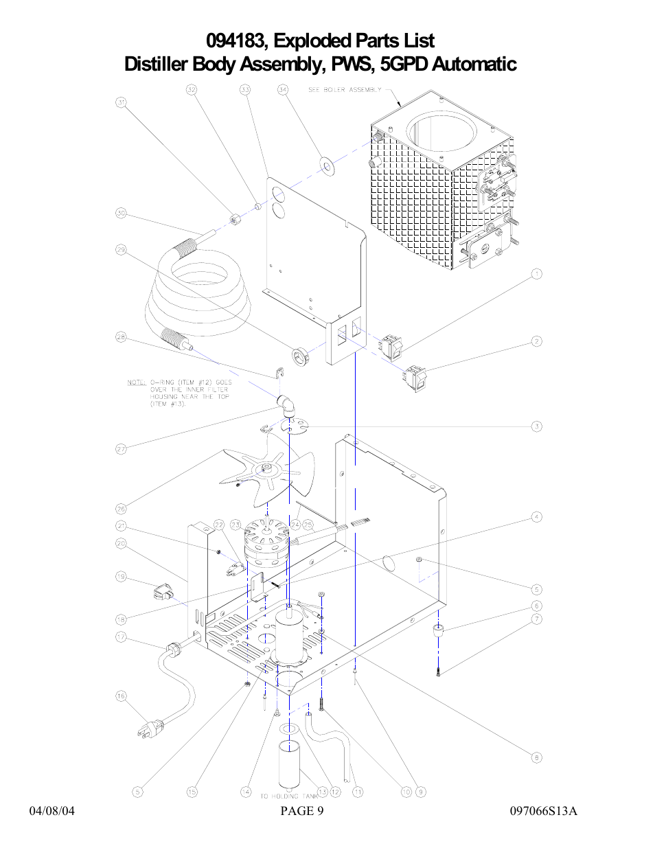 Hydrotech Precision-PWS 5-3(120_240VAC) REPLACEMENT PARTS MANUAL User Manual | Page 9 / 20