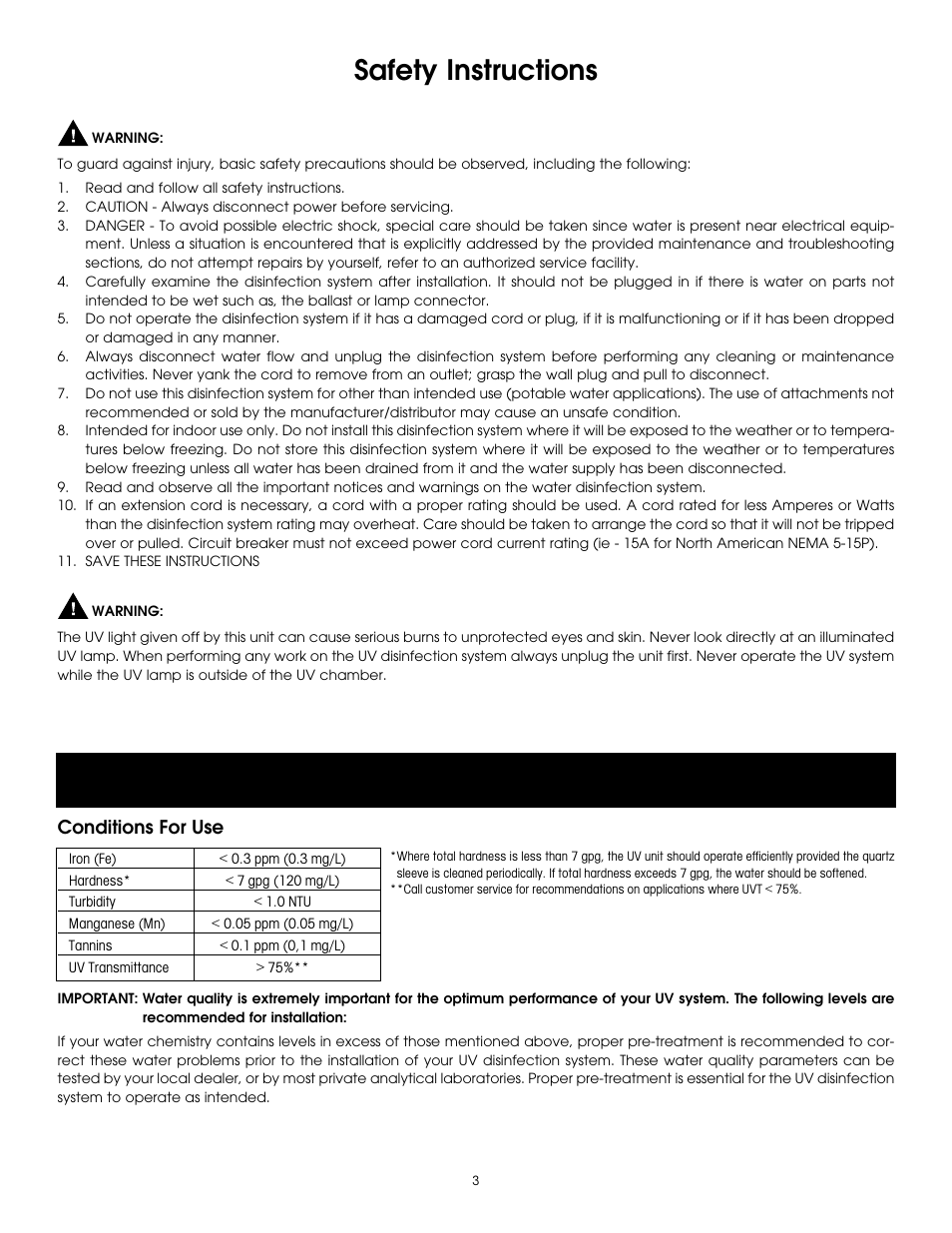 Safety instructions | Hydrotech PURA ABuv 6_8_12 User Manual | Page 3 / 12