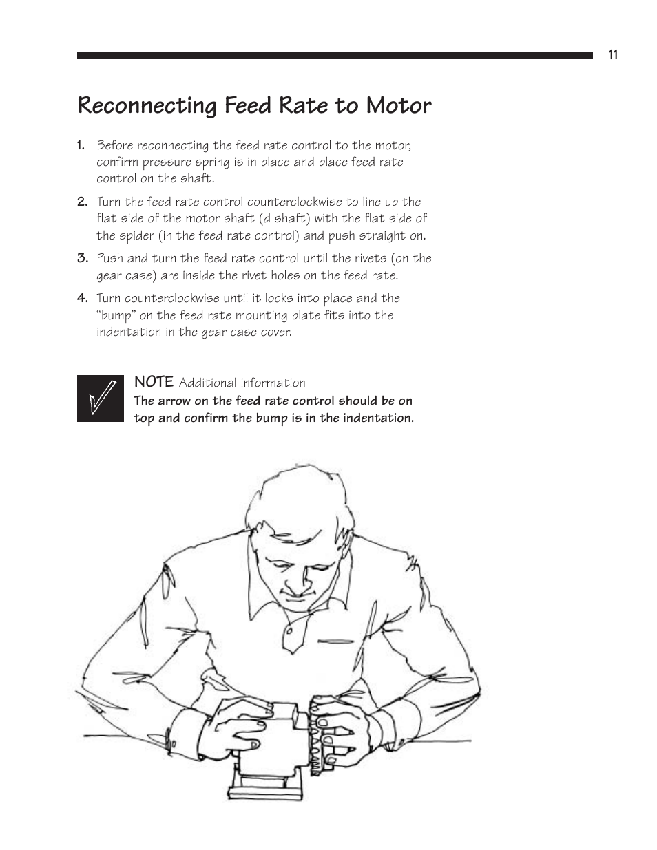 Reconnecting feed rate to motor | Hydrotech Classic Series Stenner Basic Service Manual User Manual | Page 12 / 48
