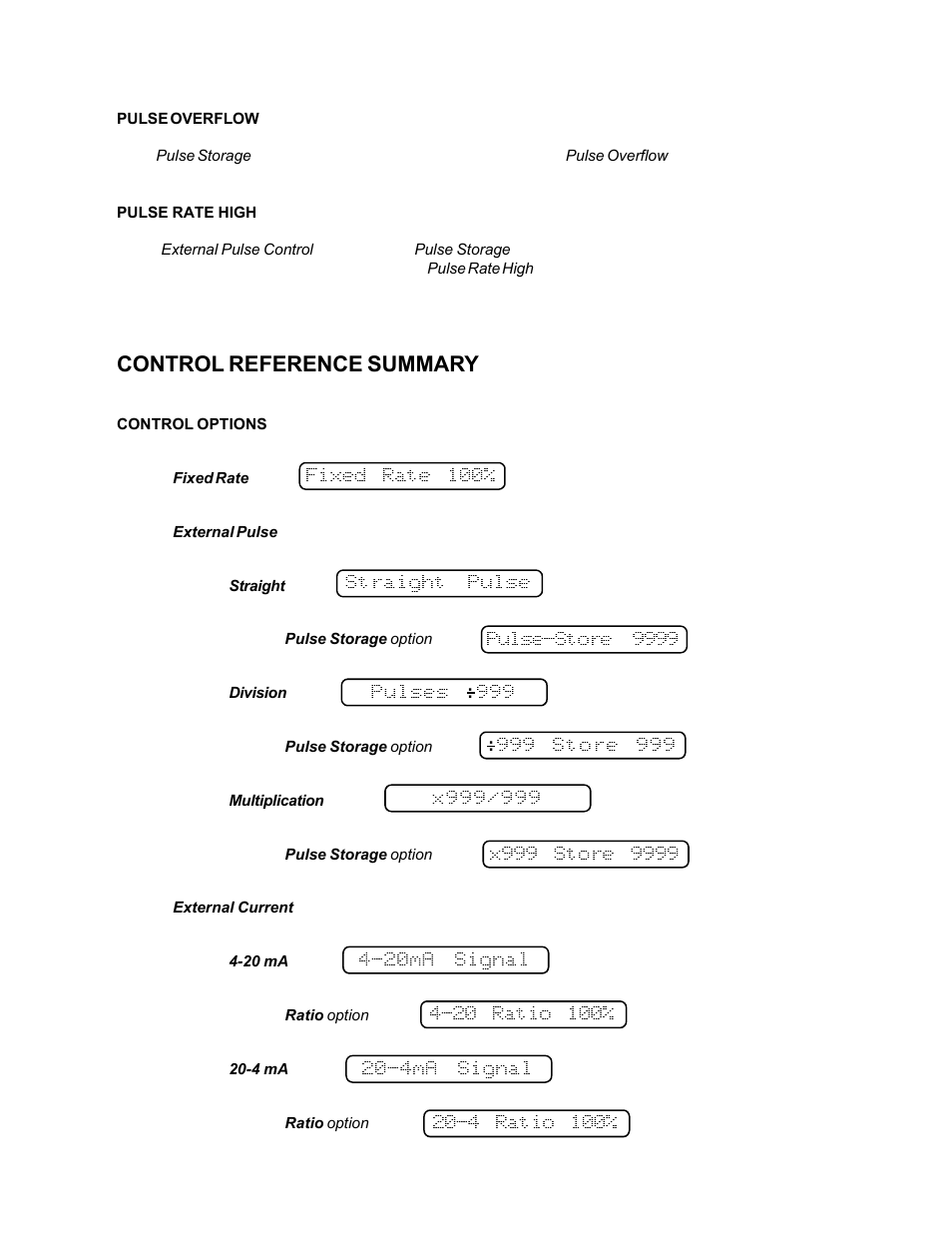 Control reference summary | Hydrotech MP Series PULSAtron User Manual | Page 15 / 32
