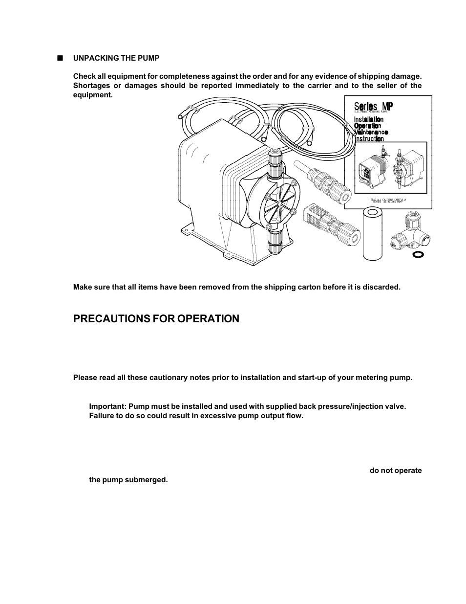 Precautions for operation | Hydrotech MP Series PULSAtron User Manual | Page 5 / 32
