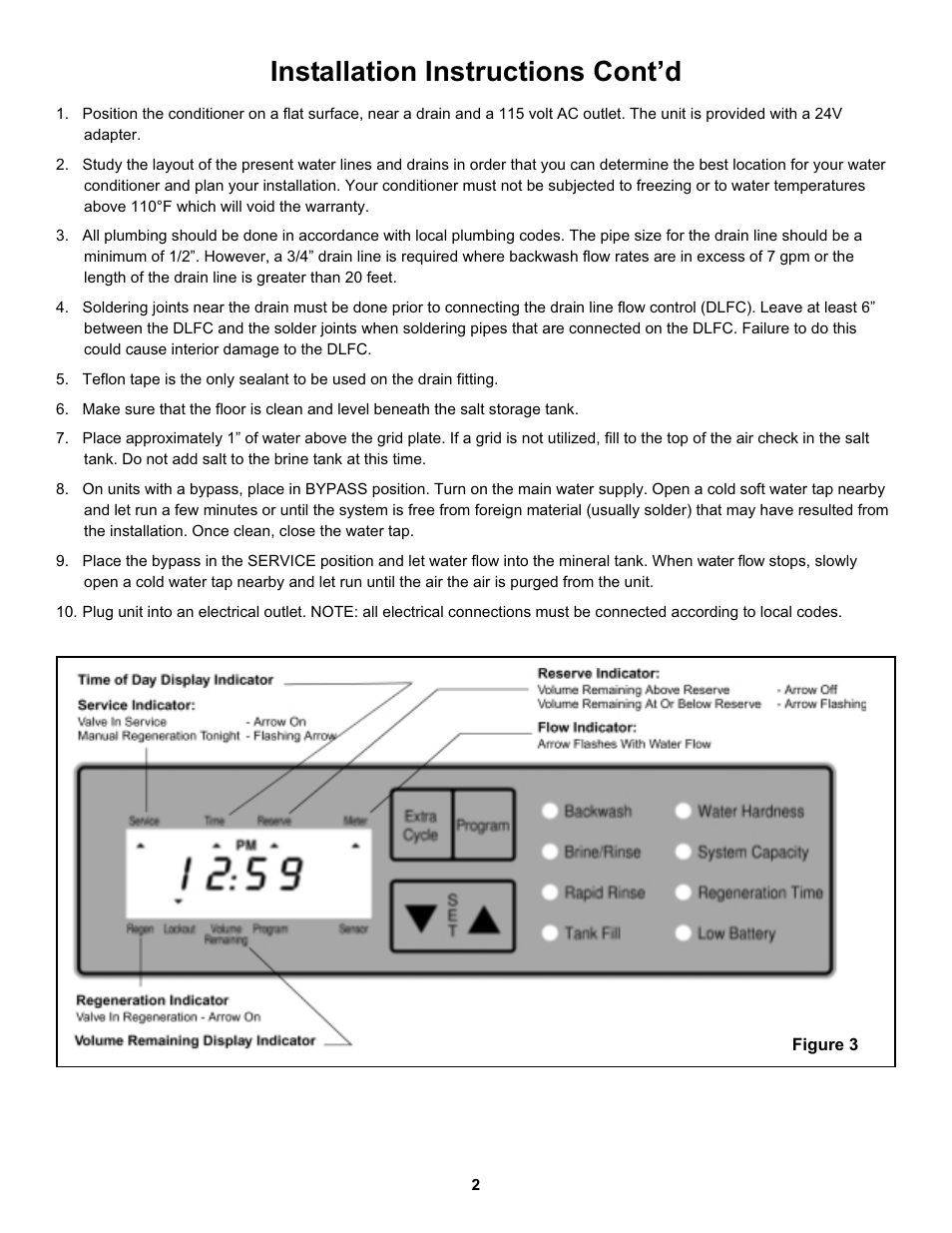 Installation instructions cont’d | Hydrotech 6700 Valve Downflow Automatic Water Softeners Operation Manual User Manual | Page 3 / 9