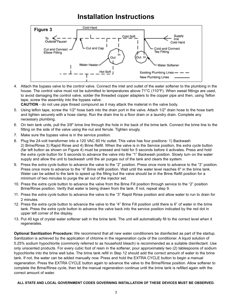 Installation instructions | Hydrotech 5600 SE Valve Water Softener Operation Manual User Manual | Page 4 / 12