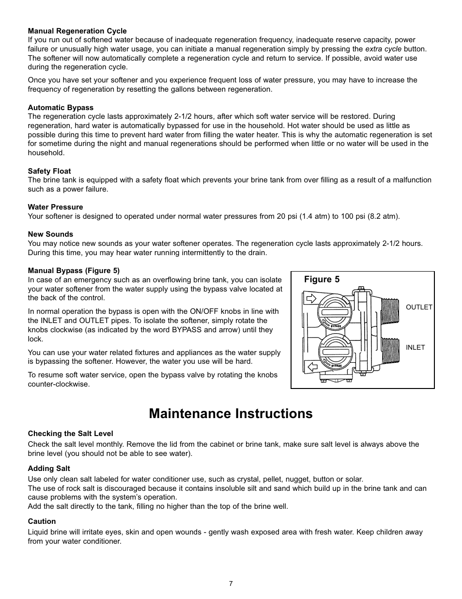 Maintenance instructions | Hydrotech 5600 SE Valve Water Softener Operation Manual User Manual | Page 8 / 12