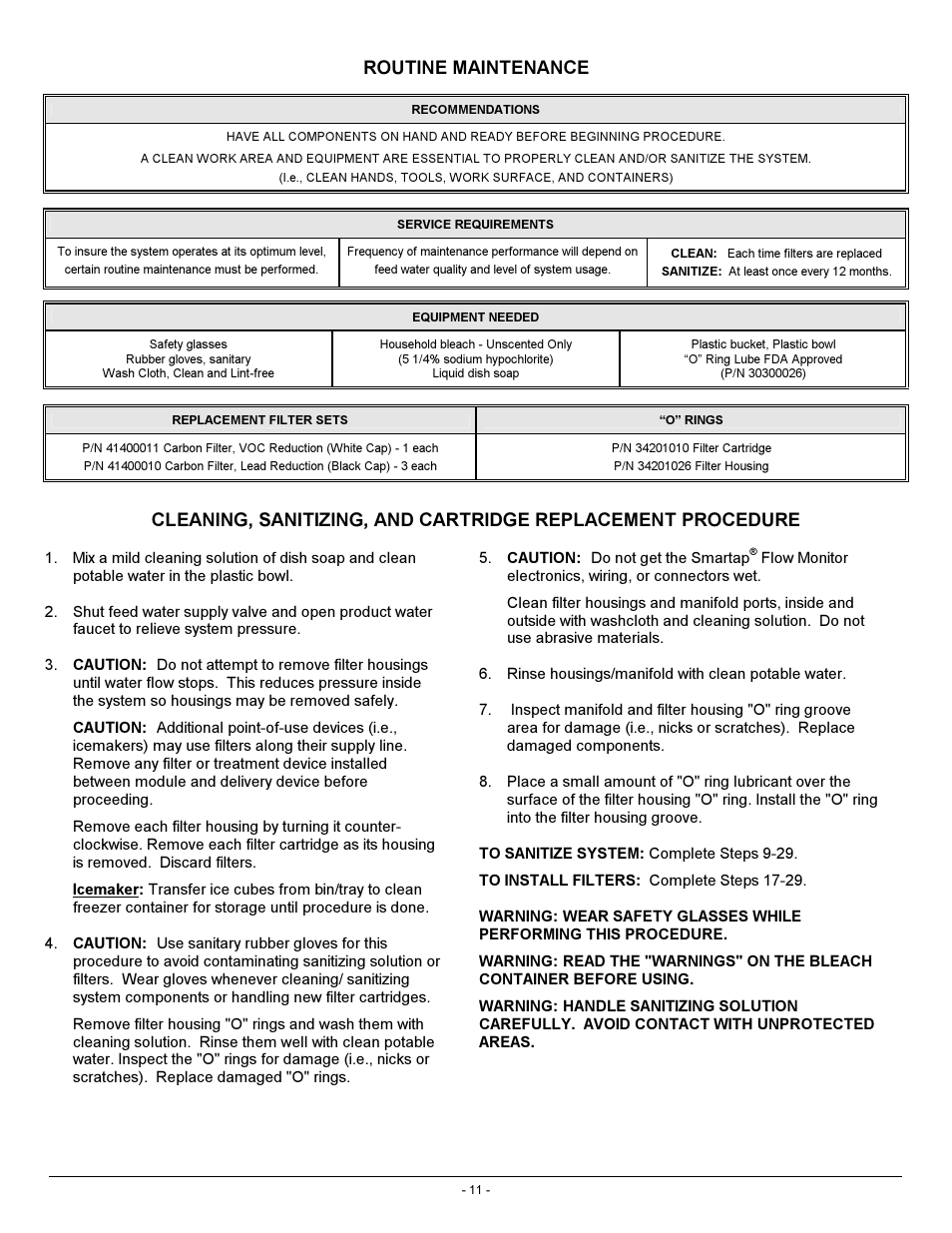 Routine maintenance | Hydrotech 104 Series ADVANCED MULTI STAGE WATER TREATMENT SYSTEM User Manual | Page 15 / 20