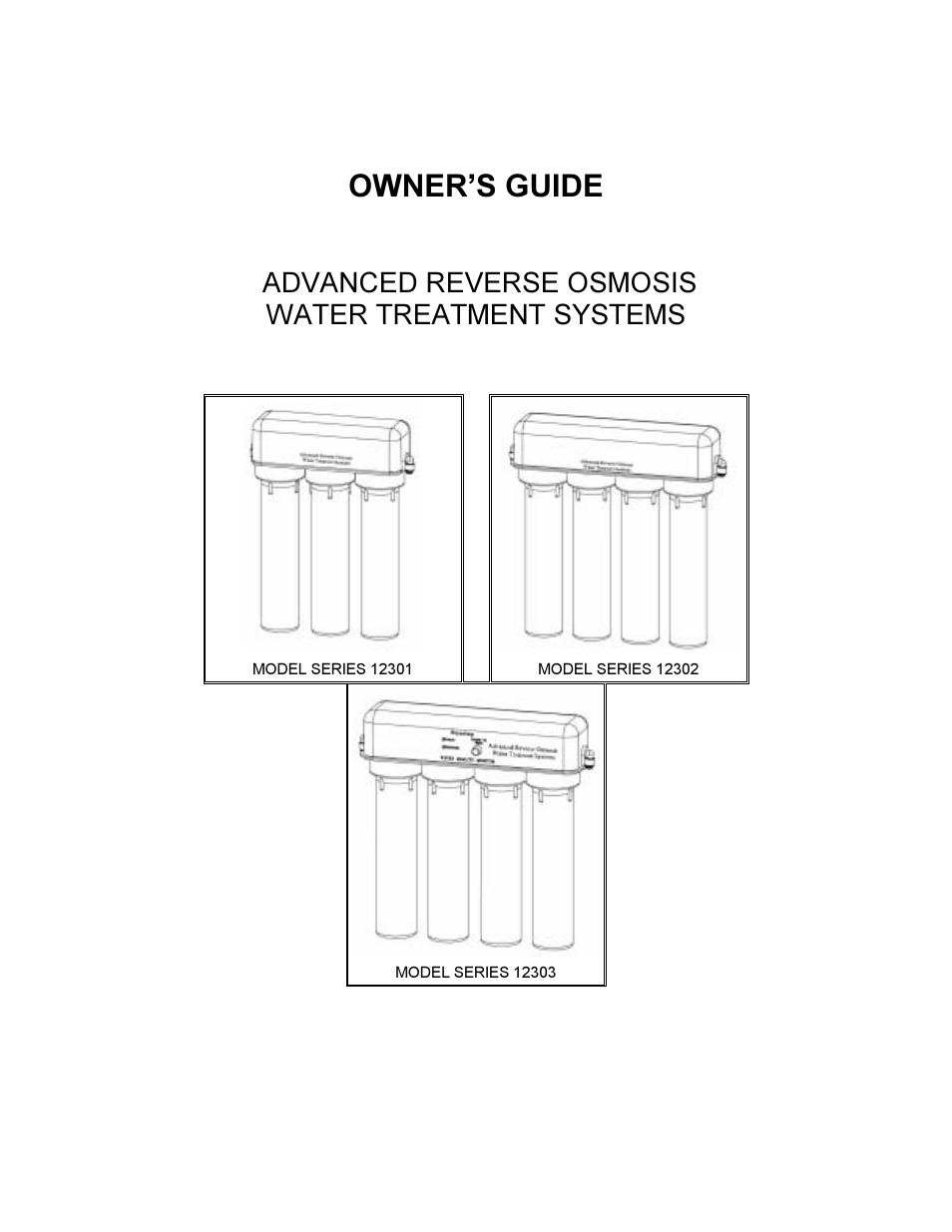 Hydrotech 12301_12302_12303 Series ADVANCED REVERSE OSMOSIS WATER TREATMENT SYSTEMS User Manual | 20 pages