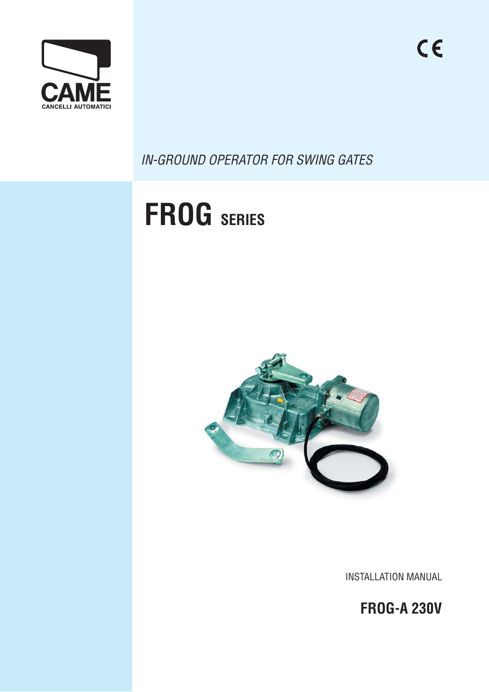 CAME Frog-A 230v User Manual | 10 pages